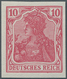 Deutsches Reich - Germania: 1902, 10 Pfg. Germania, "Chemnitzer Postfälschung", Geschnitten, Postfri - Neufs