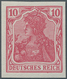 Deutsches Reich - Germania: 1902, 10 Pfg. Germania, "Chemnitzer Postfälschung", Geschnitten, Postfri - Ungebraucht