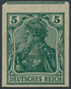 Deutsches Reich - Germania: 1915, 5 Pfg. Germania, Dreiseitig Genügend Breitrandiges, Ungezähntes Un - Unused Stamps