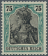 Deutsches Reich - Inflation: 1918, Germania 75 Pf. Mit Rahmen Hellblaugrün, Matt Glänzend (ehemals M - Covers & Documents