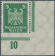 Deutsches Reich - Weimar: 1934, 5 Pfg. Grün "Reichsadler", Unten Ungezähntes Eckrandstück Von Der Re - Unused Stamps