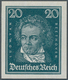 Deutsches Reich - Weimar: 1926, Beethoven 20 Pfg. Schwärzlichgrünlichblau, UNGEZÄHNT, Postfrisch, Ei - Ungebraucht