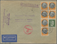 Deutsches Reich - 3. Reich: 1941, 6 X 100 Pf Hindenburg Und 5 Pf Hitler, Portogerecht Auf Luftpost-D - Covers & Documents