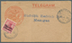 Deutsche Post In Marokko: 1912, 10 C. Auf 10 Pfg. Germania Auf Telegramm-Umschlag Mit Klarem, Roten - Morocco (offices)