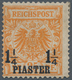Deutsche Post In Der Türkei: 1889, 1 1/4 Pia Auf 25 Pf Gelborange Mit PLATTENFEHLER "'I' In 'REICHSP - Turquie (bureaux)