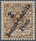 Deutsch-Ostafrika: 1896/1899, 2 P Auf 3 Pf Lebhaftorangebraun Ungebraucht Mit Winziger Falzspur Mit - Afrique Orientale
