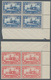 Deutsche Kolonien - Karolinen: 1900, 1 M. Bis 3 M. Kaiseryacht Jeweils Im Viererblock Aus Bogenecken - Caroline Islands