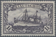 Deutsche Kolonien - Kiautschou: 1905, Kaiseryacht 1½ $ Schwarz(grau)violett Mit 25:16 Zähnungslöcher - Kiautchou