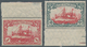 Deutsche Kolonien - Kiautschou: 1905/07, Friedensdrucke $1/2 Oberrandstück Bzw. $2 1/2 Unterrandstüc - Kiautchou