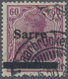 Deutsche Abstimmungsgebiete: Saargebiet: 1920, Germania-Sarre 60 Pfg. Rotlila, Type I, Sauber Gestem - Ungebraucht