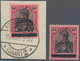 Deutsche Abstimmungsgebiete: Saargebiet: 1920, Zweimal Germania 80 Pf. Mit Aufdruck "Sarre" Je Auf B - Unused Stamps