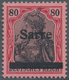 Deutsche Abstimmungsgebiete: Saargebiet: 1920, 80 Pfg Sarre/Germania In Postfrischer Prachterhaltung - Unused Stamps