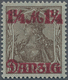 Danzig: 1920, 1 1/4 M. Auf 3 Pfg. Germania Mit Doppeltem Netzunterdruck, Spitzen Nach Oben, Postfris - Autres & Non Classés