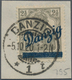 Danzig: 1920, 2 1/2 Pfg. Kleiner Innendienst Auf Briefstück, Pracht, Signiert Infla Berlin Und Stoye - Other & Unclassified