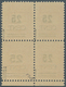 Memel: 1923, 25 C. Auf 100 M. Grünaufdruck, Viererblock Mit Unterrandteil, Dabei Rechte Untere Marke - Memel (Klaïpeda) 1923
