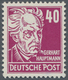 DDR: 1952, 40 Pfg Dunkelrotlila Auf Gestrichenem Papier Mit Senkrecht Stehendem Wasserzeichen In Pos - Autres & Non Classés