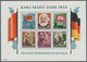 Delcampe - DDR: 1953, Marx-Blocks, Komplette Garnitur Gezähnt Und Geschnitten Mit BEIDEN Wasserzeichenvarianten - Autres & Non Classés