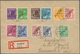 Berlin: 1948, 2 Pfg. Bis 5 M. Schwarzaufdruck Komplett Auf Zwei R-Briefen Von "BERLIN W30 9.10.48" I - Lettres & Documents