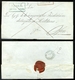 ZENGG 1850. Levél Kék Keretes és Piros "franco" Bélyegzéssel Budára Küldve, érkezési Bélyegzéssel  /  Letter Blue Framed - Kroatië