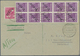 Berlin - Postschnelldienst: 6 Pf. Schwarzaufdruck Im Senkr. 10er Block Mit 40 Pf. Zusammen Auf Posts - Lettres & Documents