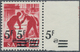 Saarland (1947/56): 1947, 5 Fr. Auf 20 Pfg. Neuauflage Mit Doppeltem Aufdruck, Randstück Mit Zusätzl - Unused Stamps