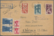 Delcampe - Saarland (1947/56): 1948, Fünf Luftpostbriefe Und Eine Größerformatige Vorderseite Aus Den Jahren 19 - Ungebraucht