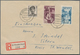 Saarland (1947/56): 1948, Vier Belege Jeweils Mit Werten Aus Dem Hochwasserhilfe-Satz In Mischfranka - Unused Stamps