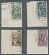 Delcampe - Saarland (1947/56): 1949, "Saar IV" Komplett Je Als Eckrandwert Mit Druckdatum, Gestempelter Satz, T - Unused Stamps