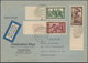 Delcampe - Saarland (1947/56): 1950, Volkshife 8,12 Und 50 Fr. Je Mit Leerfeld Auf Luftpostbrief Nach Buenos Ai - Unused Stamps
