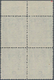 Bizone: 1948, 5 DM Bauten Im OR-4er-Block Postfrisch, Oben Type I+Ic, Unten Type Ic+I, Gez. 11 Wz. Y - Other & Unclassified