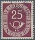 Bundesrepublik Deutschland: 1951, Freimarke Posthorn 25 (Pf) Seltene Wasserzeichen Variante "Z" Mit - Lettres & Documents