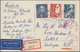 Bundesrepublik Deutschland: 1953, Ansichtskarte Per Einschreiben Und Luftpost Frankiter Mit 30 Pfg. - Covers & Documents
