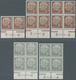 Bundesrepublik Deutschland: 1954, Freimarken Th. Heuss 6 Pf Im Waagerechten Paar, 2 Viererblocks Und - Lettres & Documents
