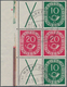 Bundesrepublik - Zusammendrucke: 1951, Posthorn X+20+X Sowie 10+20+10 Im Gestempelten Sechserblock V - Se-Tenant