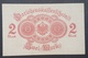 EBN12 - Germany 1914 WWI Banknote 2 Mark Red Serial & Seal, Uncoloured Underprint,  Pick #58 - Other & Unclassified