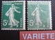 R1718/76 - 1907 - TYPE SEMEUSE - N°137 NEUF** - VARIETE ➤➤➤ Impression Incomplète " REPUBLIOUE " - Unused Stamps