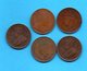 GRANDE BRETAGNE - CEYLON - CEYLAN - Lot De 5 Pièces  - One Cent - Années Différentes - Colonies