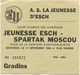 LUXEMBOURG - Football - Billet D'entrée - JEUNESSE ESCH - SPARTAK MOSCOU 1980 - TRES RARE - Autres & Non Classés