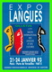 ADVERTISING - PUBLICITÉ DE LIVRES - 11e SALON INTERNATIONAL DES LANGUES & DES CULTURES 1993 - EXPOLANGUES - - Publicité