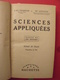 Sciences Appliquées. école De Filles. Chabanas & Augustin. Hachette 1949 - Sciences