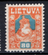 Lituania 1921 Unif.92b */MH VF/F - Lituania