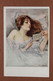 Antique Postcard 1910s "Schöne Frauen" Beautiful Woman In Bed. Love Letter. Frau Im Bett, Brief Lesend. Artist Signed - Altri & Non Classificati