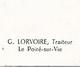 Le POIRE-sur-VIE (Vendée) - MENU - Déjeuner Et Diner Du 30 Décembre 1958 - G. Lorvoire, Traiteur à " La MI - Menus