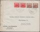 1945. . 2 X 5 Aur + 2 X 25 Aur REYKJAVIK 22. III. 45. To Birmingham, England. OPENED ... (Michel 216) - JF310264 - Lettres & Documents