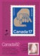 Canada '82 International Philatelic Youth Exhibition, Real Sweden Stamp + Canada Stamp Image C1980s Vintage Postcard - Briefmarken (Abbildungen)