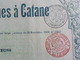 1920 Tramways & Eclairage Electriques à Catane Catania Sicile Action De Capital Siège Bruxelles - Chemin De Fer & Tramway