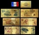 Set De 6 Billets Plaqués OR Couleur  + Certificat ! (Color GOLD Plated Banknotes) - Brésil Brazil - Brésil