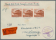 Delcampe - Deutsches Reich - 3. Reich: 1944, Partie Von Neun Wertbriefen Mit Exakt Portogerechten Mehrfachfrank - Used Stamps