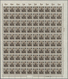 Deutsche Post In China: 1919, Kompletter Bogen Kriegsdruck 1 C. Auf 3 Pfg. Dunkelolivbraun (Mi.-Nr. - Deutsche Post In China