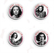 Hedy Lamarr Movie Film Fan ART BADGE BUTTON PIN SET 5 (1inch/25mm Diameter) 35 DIFF - Films